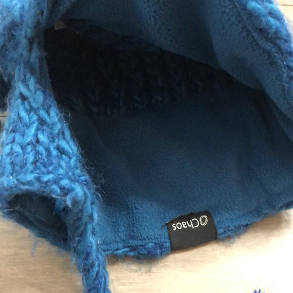 Chaos Ocean Blue Sparkle Knitted Winter Hat with Pompom & Sparkles - Picture 4 of 5